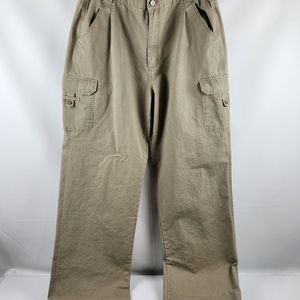Cabelas Casuals Womens Pants Beige Khaki Chino No Hem Size 16